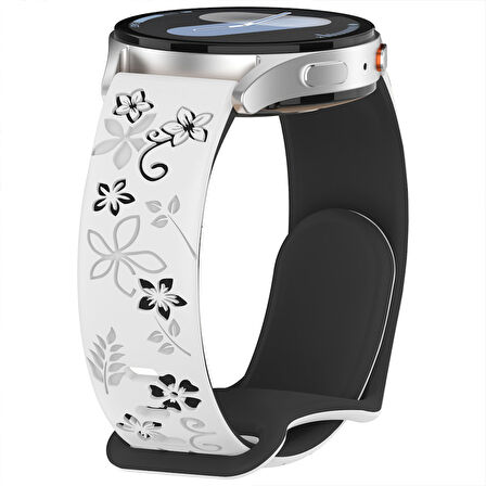 Huawei Watch GT5 41mm Uyumlu FloraFlex Çiçek Desenli Yumuşak Soft Silikon Kordon
