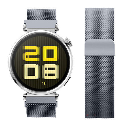 Huawei Watch GT5 41mm Uyumlu Manyetik Milanese Loop Metal Kordon 