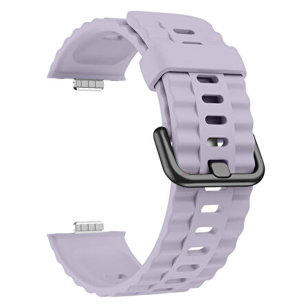 Huawei Watch Fit3 Fit 4 Fit 4 Pro İle Uyumlu GlacierFlex Metal Tokalı Spor Silikon Kordon