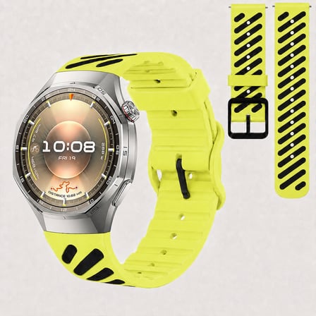 Huawei Watch GT 6 Pro 46 mm Uyumlu Çift Renkli Delikli Silikon Spor Kordon