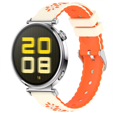 Huawei Watch GT5 41mm Uyumlu Çiçek Desenli Yumuşak Silikon Kordon Şık ve Nefes Alabilen Spor Kordon