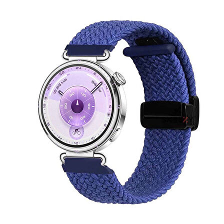 Sneezy Huawei Watch GT6 41mm İle Uyumlu FiberLink Manyetik Tokalı Kumaş Örgü Kordon