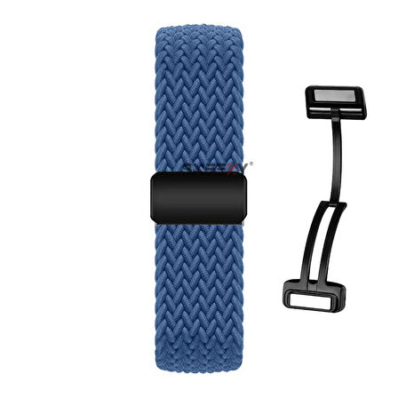 Sneezy Huawei Watch GT6 41mm İle Uyumlu FiberLink Manyetik Tokalı Kumaş Örgü Kordon