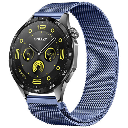 Huawei Watch GT4 46mm Uyumlu Manyetik Milanese Loop Metal Kordon 