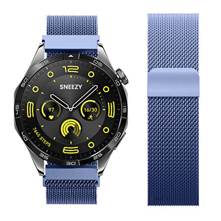 Huawei Watch GT4 46mm Uyumlu Manyetik Milanese Loop Metal Kordon 