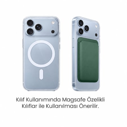 Sneezy İphone 18 Pro -18 Pro max Uyumlu Birinci Sınıf Magsafe Cüzdan Magsafe Deri Kartlık