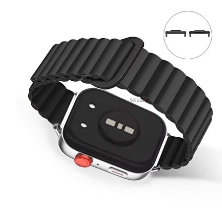 Huawei Watch Fit 3 İle Uyumlu Duo Baklalı Magnetik Silikon Kordon