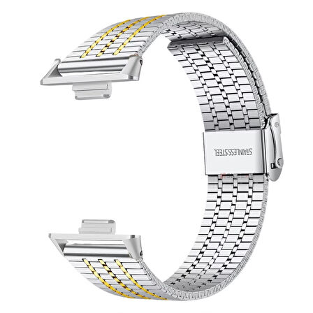 Huawei Watch Fit 3 İle Uyumlu Lux Correa Paslanmaz Metal Tokalı Kordon