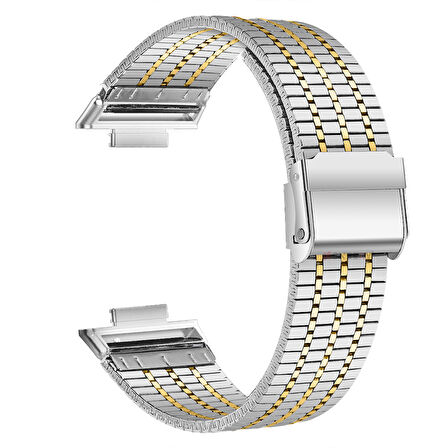 Huawei Watch Fit 3 İle Uyumlu Lux Correa Paslanmaz Metal Tokalı Kordon