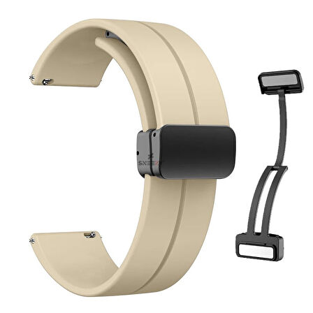 Huawei Watch GT5 46mm Uyumlu Kordon Manyetik Tokalı Yumuşak Soft Silikon Kordon