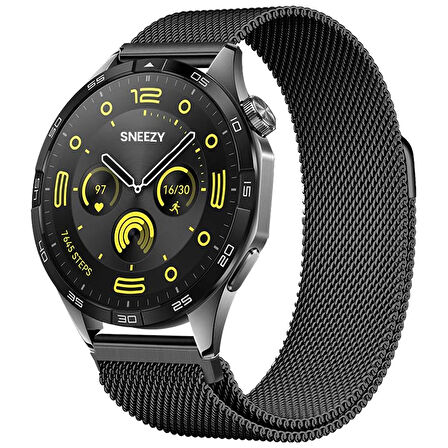 Huawei Watch GT4 46mm Uyumlu Manyetik Milanese Loop Metal Kordon 