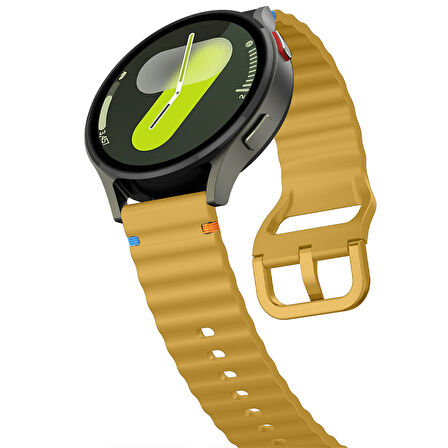 Huawei Watch GT6 Pro 46mm İle Uyumlu Dalga Desenli Tokalı Yumusaş Soft Silikon Kordon
