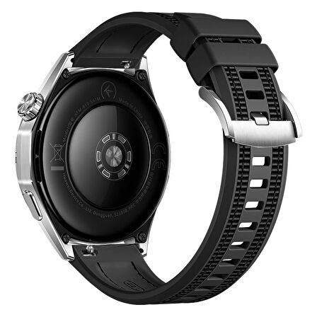 Huawei Watch GT6 Pro 46mm İle Uyumlu SportStripe Örgü Desen Metal Tokalı Silikon Akıllı Saat Kordonu