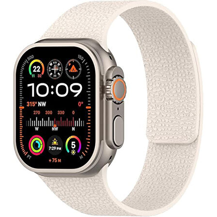Apple Watch 2-3-4-5-6-7-8-10 & SE Uyumlu Manyetik Desenli Spor Silikon Kordon (38/40/41 & 42 mm)