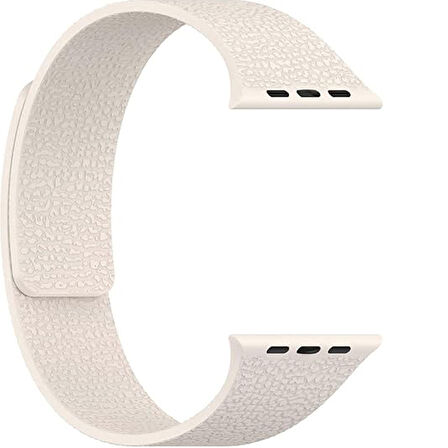 Apple Watch 2-3-4-5-6-7-8-10 & SE Uyumlu Manyetik Desenli Spor Silikon Kordon (38/40/41 & 42 mm)