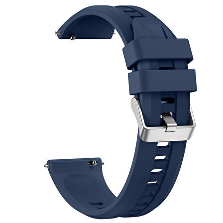 Sneezy Huawei Watch GT6 46mm İle Uyumlu Spor Silikon Metal Tokalı Soft Saat Kordonu