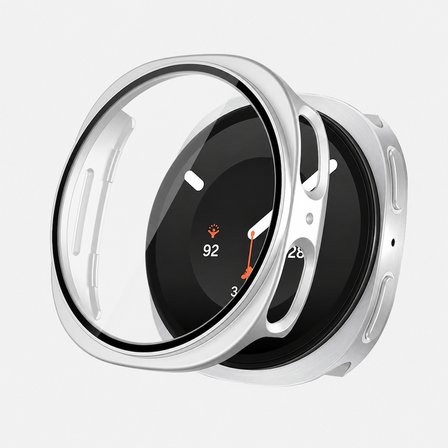 Samsung Galaxy Watch 9 44mm Uyumlu Kılıf Sert PC Kasa ve Ekran Koruyucu Kılıf