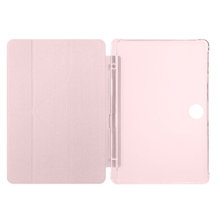 Honor Pad 9 Kılıf Üçgen Katlanabilir Pu Deri Kapaklı Kalemlikli Dikey Standlı Akıllı Tablet Kılıfı