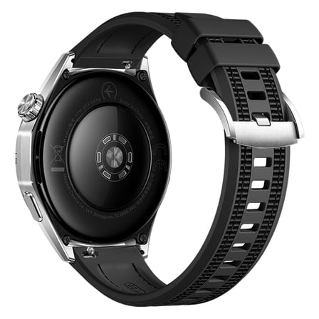 Huawei Watch GT4 46mm İle Uyumlu SportStripe Örgü Desen Metal Tokalı Silikon Akıllı Saat Kordonu
