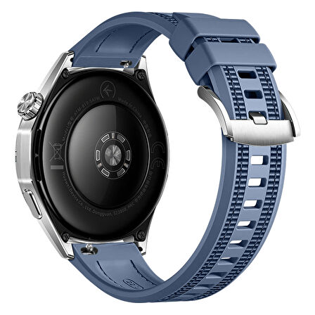 Huawei Watch GT6 46mm İle Uyumlu SportStripe Örgü Desen Metal Tokalı Silikon Akıllı Saat Kordonu