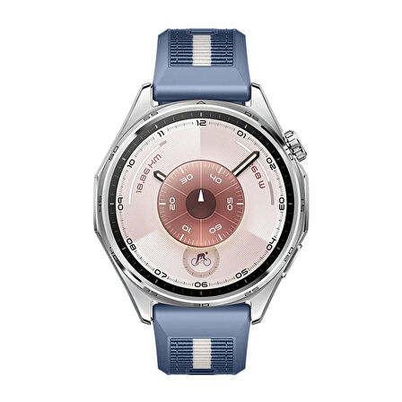 Huawei Watch GT6 46mm İle Uyumlu SportStripe Örgü Desen Metal Tokalı Silikon Akıllı Saat Kordonu