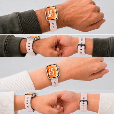 Huawei Watch Fit 5 Pro İle Uyumlu Tırtıklı Metal Tokalı Spor Silikon Kordon
