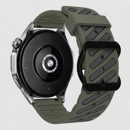 Huawei Watch GT 5 Pro 46 mm Uyumlu Çift Renkli Delikli Silikon Spor Kordon