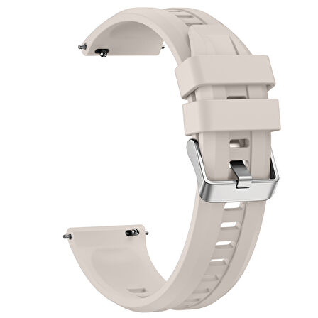 Sneezy Huawei Watch GT6 46mm İle Uyumlu Spor Silikon Metal Tokalı Soft Saat Kordonu