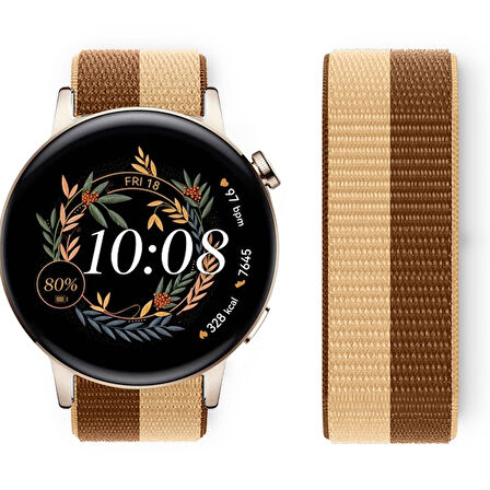 Huawei Watch GT3 42mm GT2 42mm İle Uyumlu Ayarlanabilir Cırt Cırtlı Yumuşak Spor Kumaş Örgü Kordon