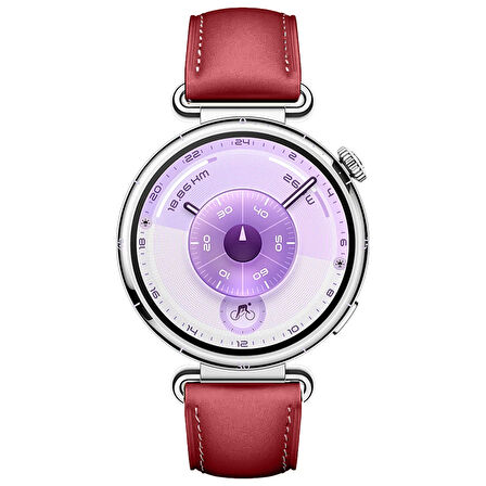 Huawei Watch GT6 41mm İle Uyumlu Starlight Gold Metal Tokalı Deri Zarif Şık Kordon