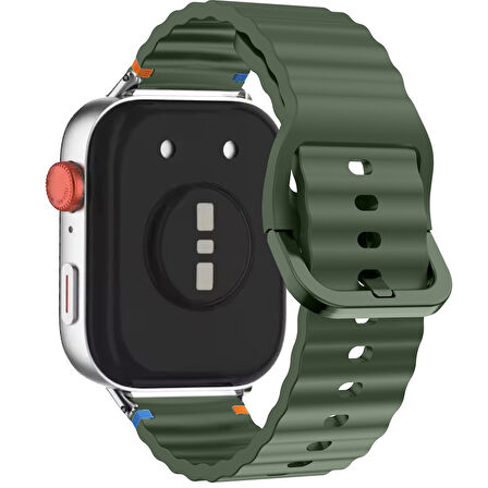 Redmi watch 5 Lite 5 Active İle Uyumlu Dalga Desenli Tokalı Yumusaş Soft Silikon Kordon