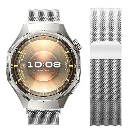 Huawei Watch GT6 Pro 46mm Uyumlu Manyetik Milanese Loop Metal Kordon 