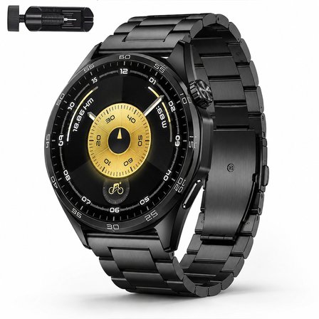 Huawei Watch GT6 46mm İle Uyumlu Katlanır Klipsli Paslanmaz Çelik Saat Kordonu