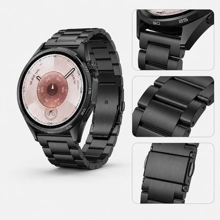 Huawei Watch GT6 46mm İle Uyumlu Katlanır Klipsli Paslanmaz Çelik Saat Kordonu