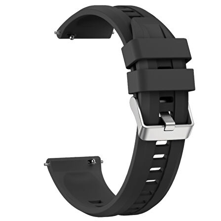 Sneezy Huawei Watch GT6 Pro 46mm İle Uyumlu Spor Silikon Metal Tokalı Soft Saat Kordonu