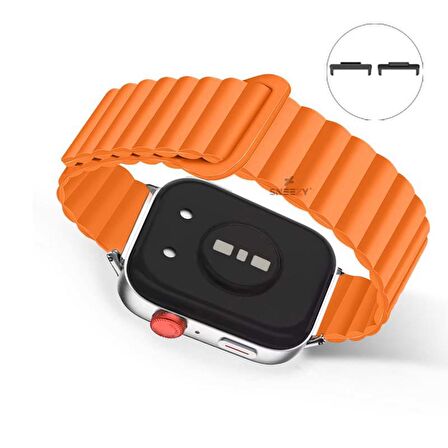 Huawei Watch Fit 3 İle Uyumlu Duo Baklalı Magnetik Silikon Kordon