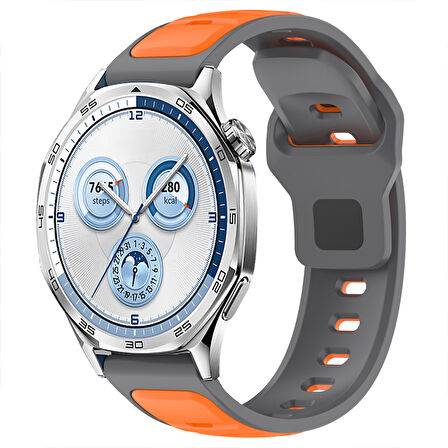 Huawei Watch GT5 46mm ve GT5 46mm İle Uyumlu Çift Renkli Spor Silikon Kordon Nefes Alabilir Konforlu