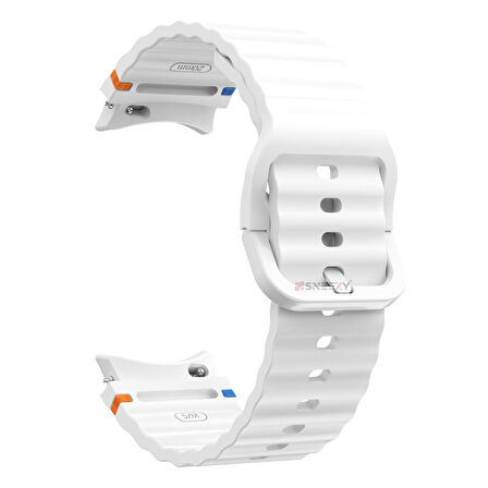 Samsung Galaxy Watch 5 40mm-44mm İle Uyumlu Metal Tokalı Dalgalı Spor Silikon Kordon