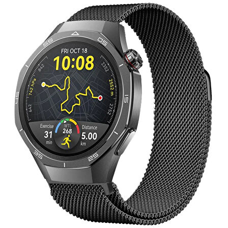 Huawei Watch GT5 Pro 46mm Uyumlu Manyetik Milanese Loop Metal Kordon 