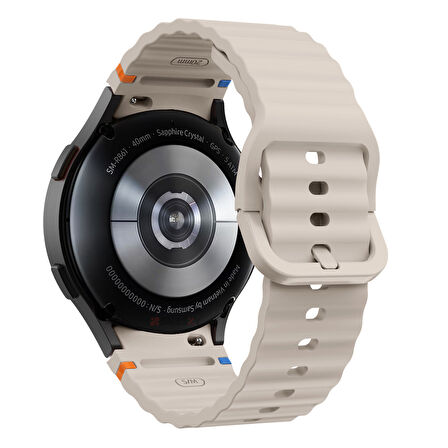 Samsung Galaxy Watch 5 40mm-44mm İle Uyumlu Metal Tokalı Dalgalı Spor Silikon Kordon