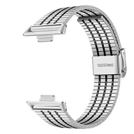 Huawei Watch Fit 3 İle Uyumlu Lux Correa Paslanmaz Metal Tokalı Kordon
