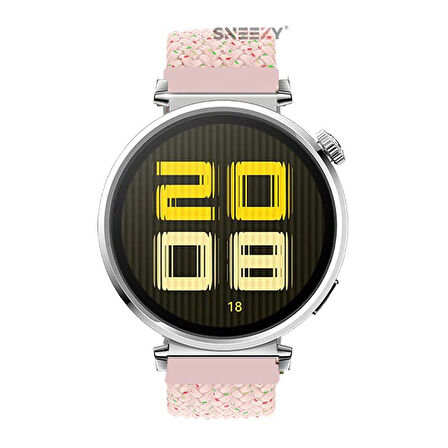 Sneezy Huawei Watch GT5 41mm İle Uyumlu FiberLink Manyetik Tokalı Kumaş Örgü Kordon