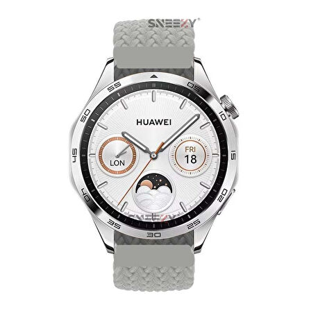 Sneezy Huawei Watch GT5 46mm İle Uyumlu 22mm Metal Klips Solo Fiberlink Örgü Kordon