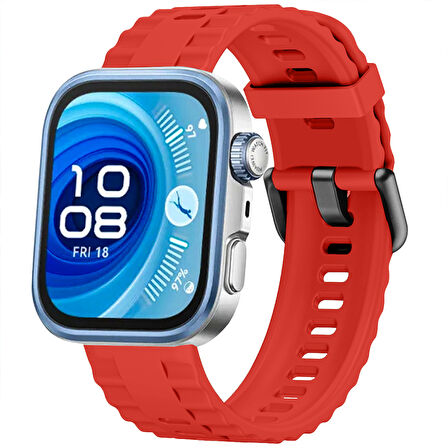 Huawei Watch Fit3 Fit 4 Fit 4 Pro İle Uyumlu GlacierFlex Metal Tokalı Spor Silikon Kordon