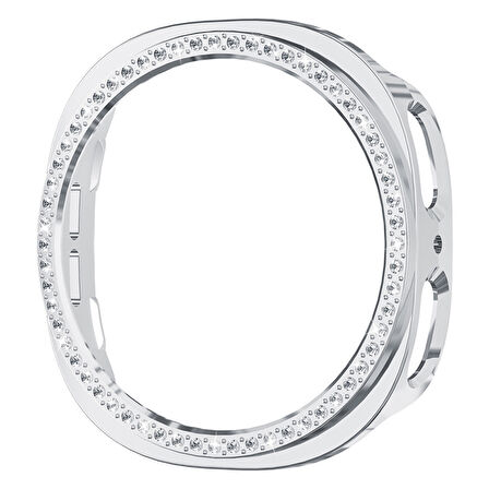 Samsung Galaxy Watch 8 40mm İle Uyumlu Zarif Kristal Taşlı Kasa Koruyucu Kılıf