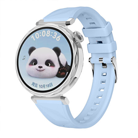 Sneezy Huawei Watch GT5 Pro 42mm İle Uyumlu Prism Metal Tokalı Soft Yumuşak Silikon Kordon