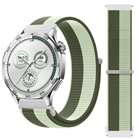 Huawei Watch GT5 46mm GT4 46mm İle Uyumlu Ayarlanabilir Cırt Cırtlı Yumuşak Spor Kumaş Örgü Kordon