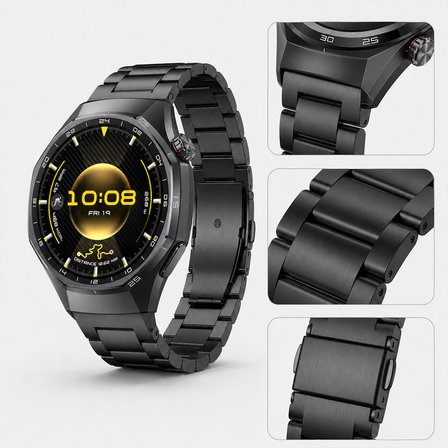 Huawei Watch GT6 Pro 46mm İle Uyumlu Katlanır Klipsli Paslanmaz Çelik Saat Kordonu