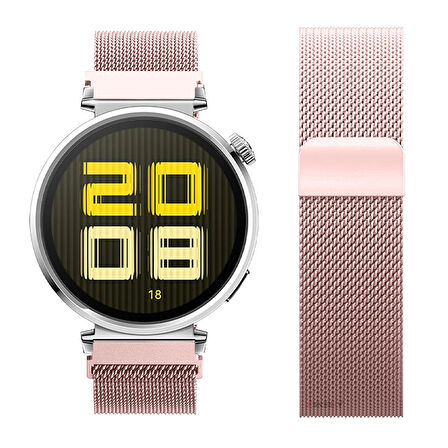Huawei Watch GT5 41mm Uyumlu Manyetik Milanese Loop Metal Kordon 