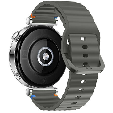 Huawei Watch GT4 41mm İle Uyumlu Dalga Desenli Tokalı Yumusaş Soft Silikon Kordon
